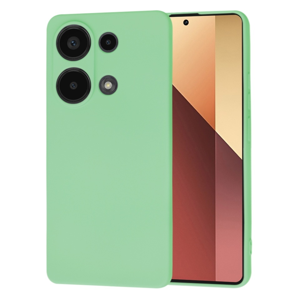Husa pentru Xiaomi Redmi Note 13 Pro 4G / Poco M6 Pro 4G, SKYDDAR INNOVATION, din Silicon Catifelat, SoftElegance, set cu sticker, Verde deschis