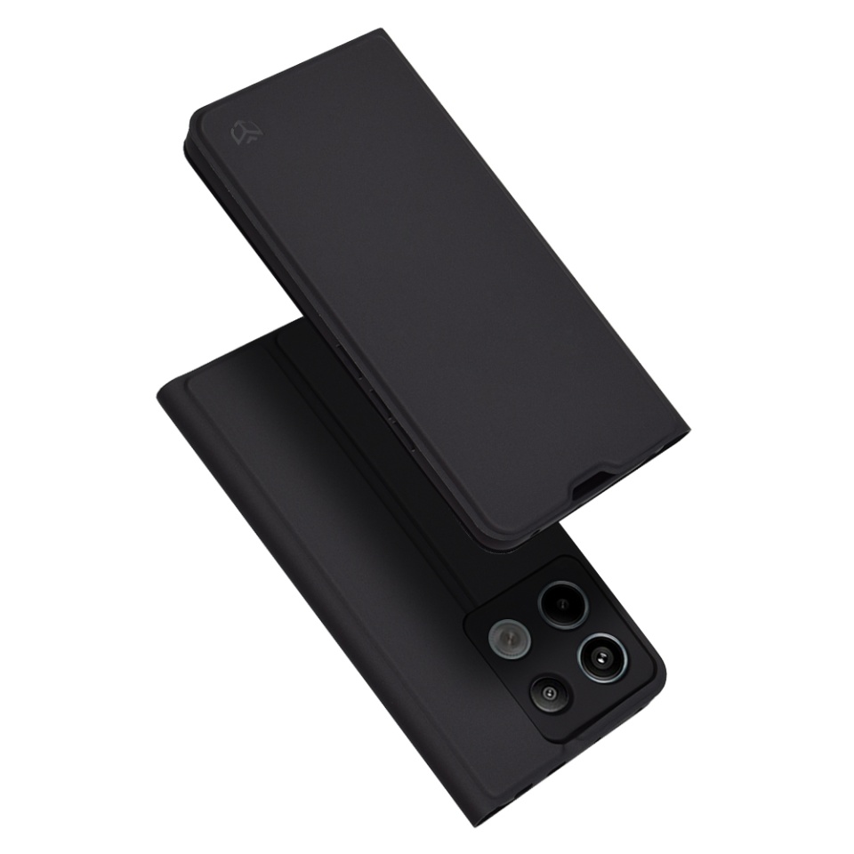 Husa pentru Xiaomi Redmi Note 13 Pro 5G / Poco X6, SKYDDAR INNOVATION, Magskin Book, tip Carte cu Portofel Interior, set cu sticker, Negru