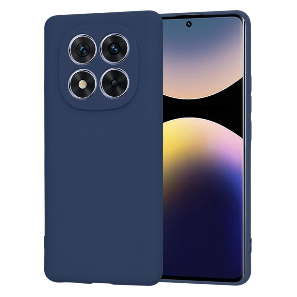 Husa pentru Xiaomi Redmi Note 14 Pro 5G / Poco X7, SKYDDAR INNOVATION, din Silicon Catifelat, SoftElegance, set cu sticker, Bleumarin