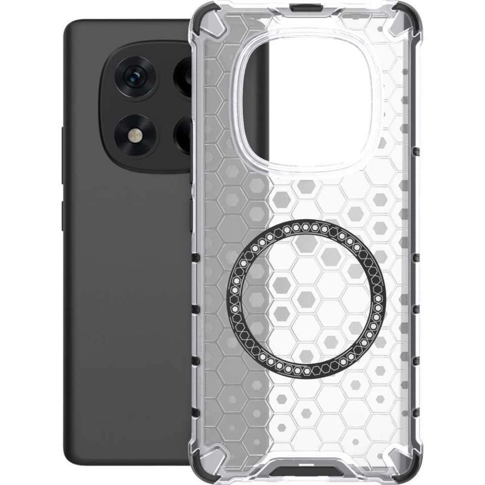 Husa pentru Xiaomi Redmi Note 14 Pro 5G / Poco X7, SKYDDAR INNOVATION, HoneyComb Shield MagSafe, Alb, set cu sticker - 1 | YEO