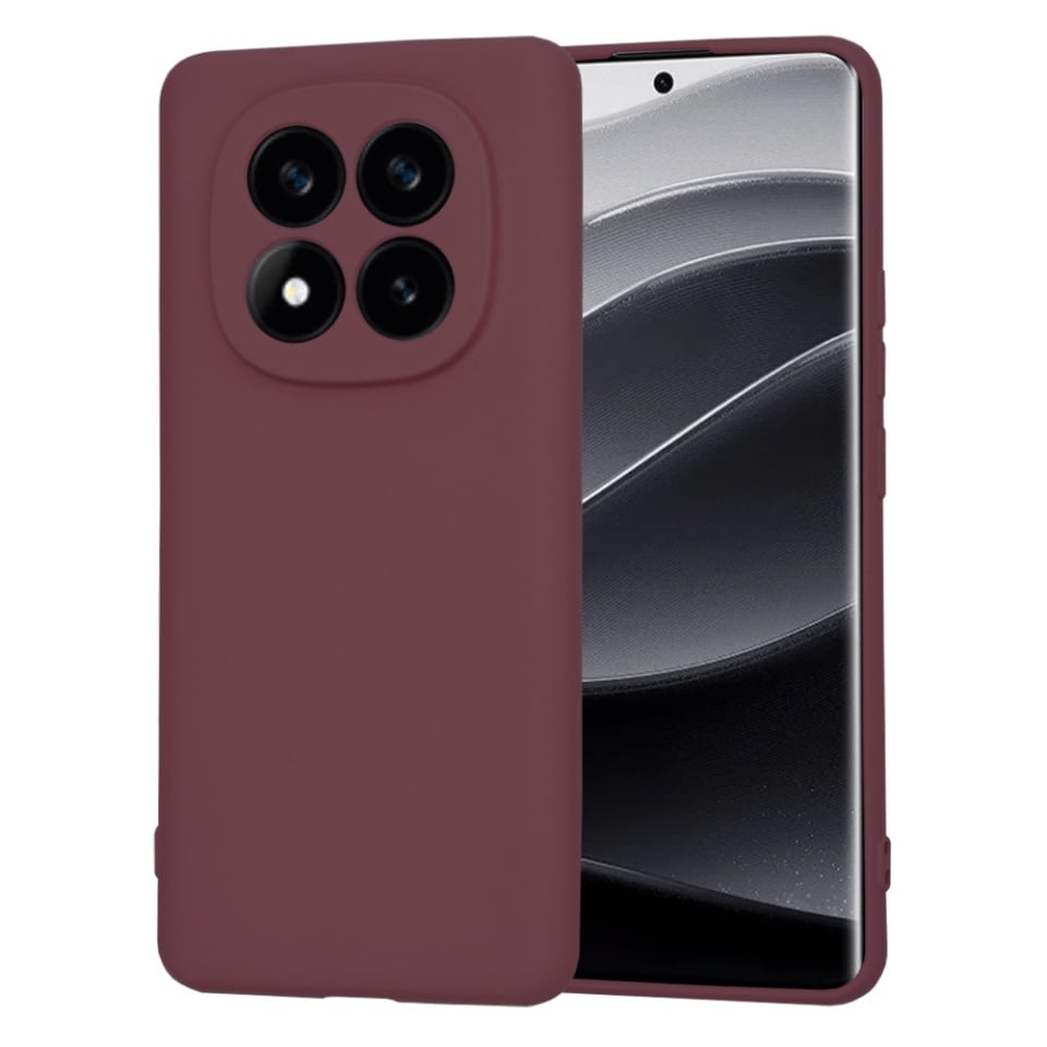 Husa pentru Xiaomi Redmi Note 14 Pro+ din Silicon Catifelat, Protectie Premium, Skyddar SoftElegance - Bordo