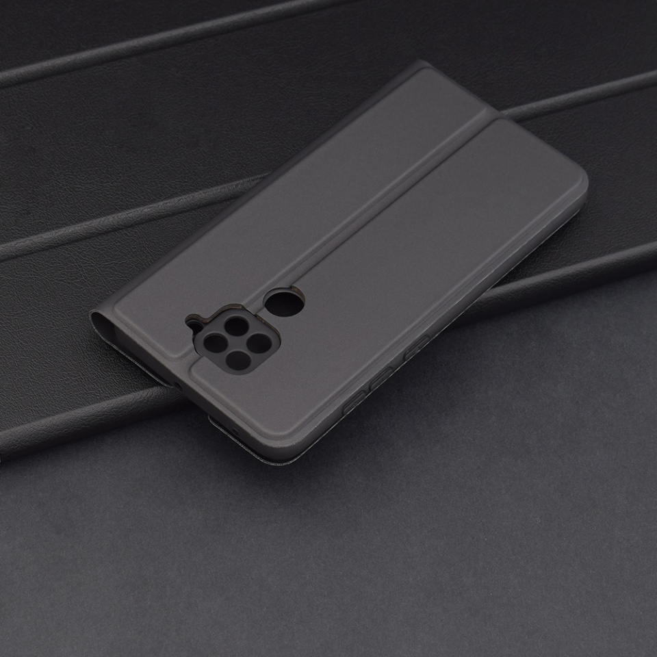 Husa pentru Xiaomi Redmi Note 9 / Redmi 10X 4G, SKYDDAR INNOVATION, Magskin Book, tip Carte cu Portofel Interior, set cu sticker, Negru - 1 | YEO