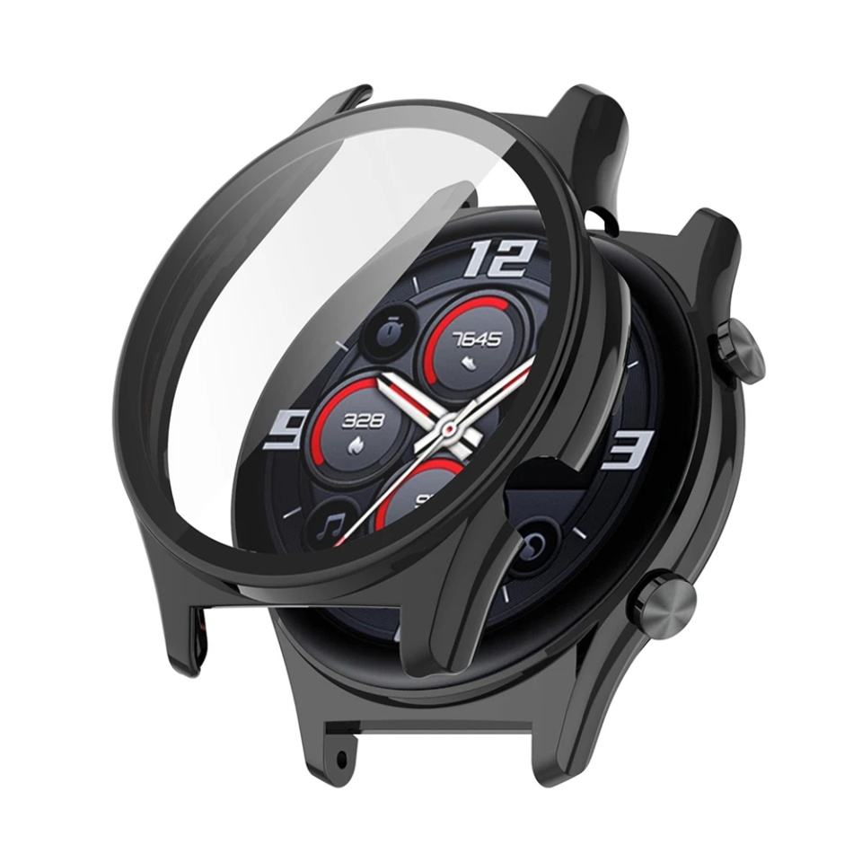 Husa Protectie 360°, Ultra-Subtire, Anti-Soc pentru Honor Watch GS 3, Anti-Soc Full Screen - Negru