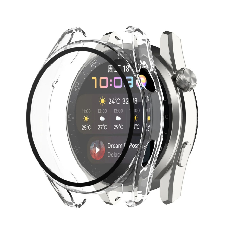 Husa Protectie 360°, Ultra-Subtire, Anti-Soc pentru Huawei Watch 3, Anti-Soc Full Screen - Transparenta