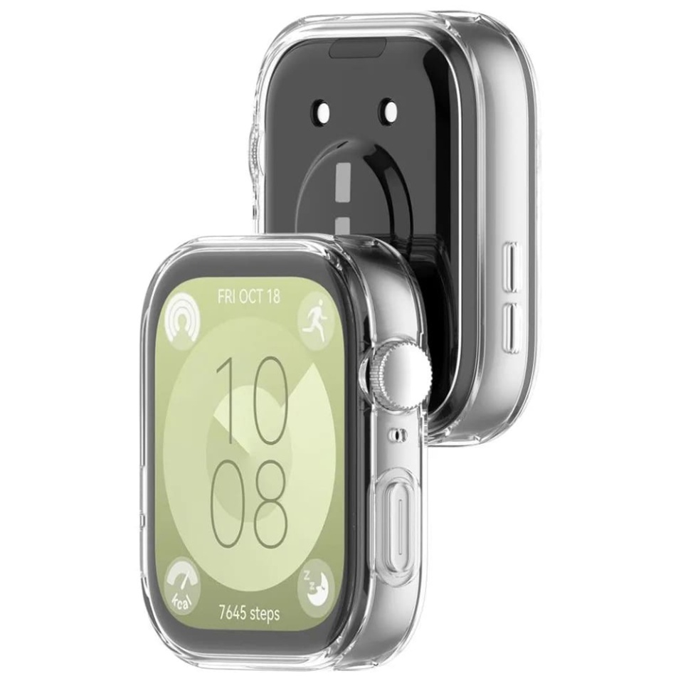 Husa Protectie 360°, Ultra-Subtire, Anti-Soc pentru Huawei Watch Fit 3, Anti-Soc Full Screen - Transparenta - 2 | YEO