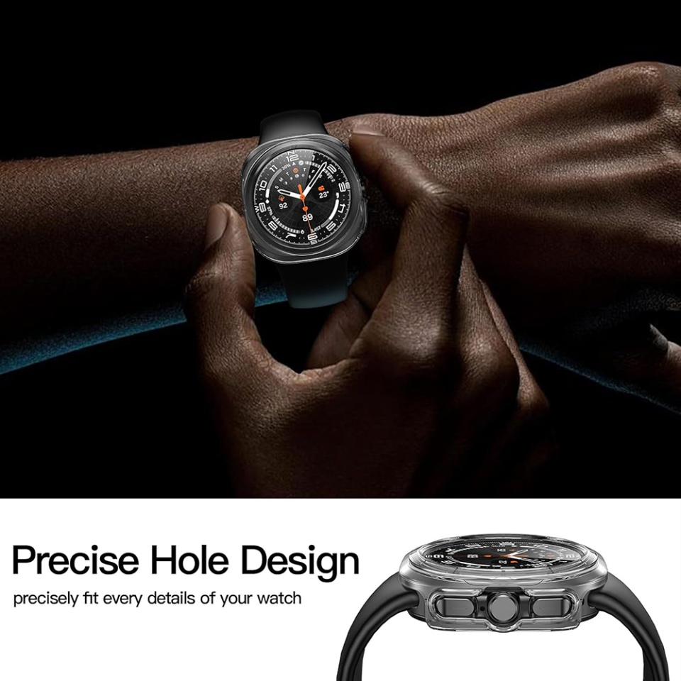 Husa Protectie 360°, Ultra-Subtire, Anti-Soc pentru Samsung Galaxy Watch Ultra (47mm), Anti-Soc Full Screen - Transparenta - 2 | YEO