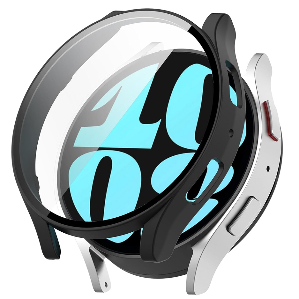 Husa Protectie 360°, Ultra-Subtire, Anti-Soc pentru Samsung Galaxy Watch6 (40mm), Anti-Soc Full Screen - Negru
