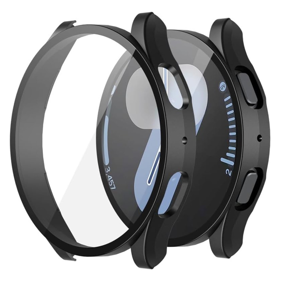 Husa Protectie 360°, Ultra-Subtire, Anti-Soc pentru Samsung Galaxy Watch7 (44mm), Anti-Soc Full Screen - Negru