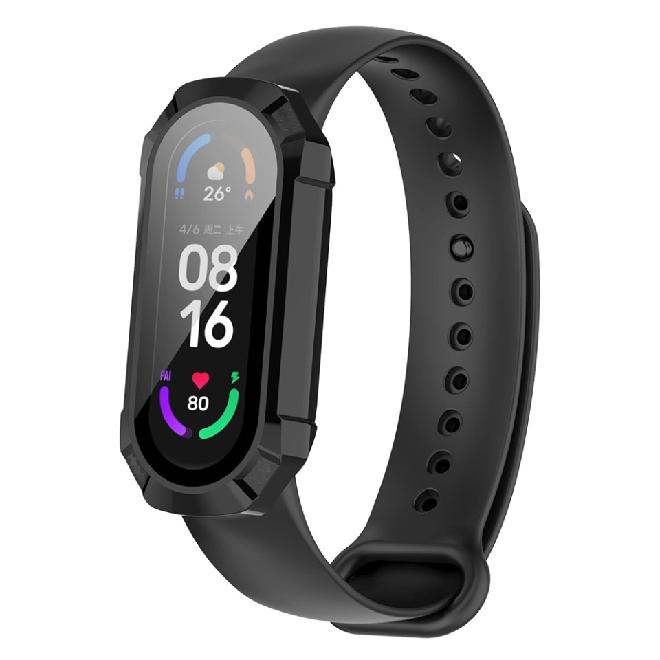Husa Protectie 360°, Ultra-Subtire, Anti-Soc pentru Xiaomi Smart Band 7 / 7 NFC, Anti-Soc Full Screen - Negru