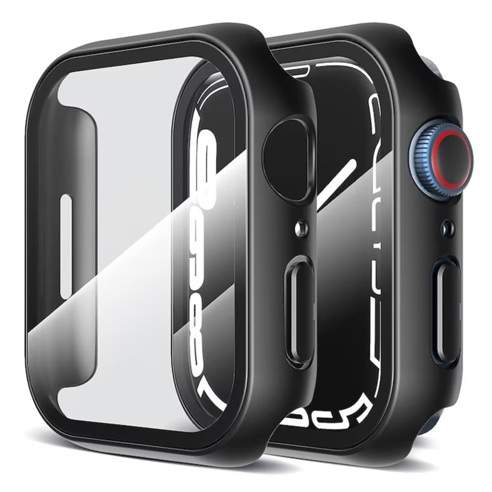 Husa protectie Smartwatch Apple Watch 7 (45mm), SKYDDAR INNOVATION, Defense360 Pro + Screen Protector, AntiSoc, set cu sticker, Negru