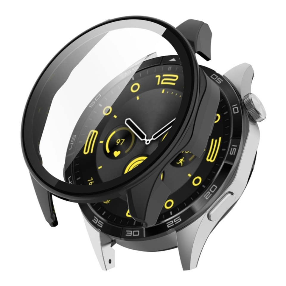Husa protectie Smartwatch Huawei Watch GT 4 (46mm), SKYDDAR INNOVATION, Defense360 Pro + Screen Protector, AntiSoc, set cu sticker, Negru