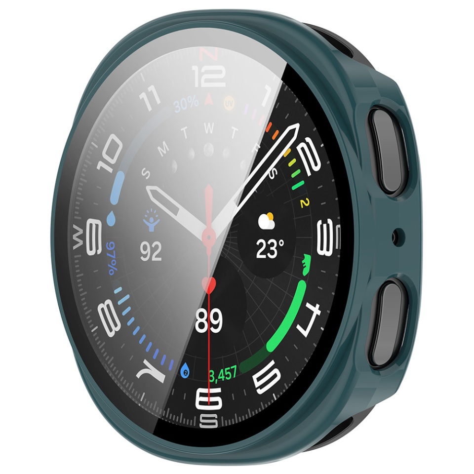Husa protectie Smartwatch Samsung Galaxy Watch8 44mm, SKYDDAR INNOVATION, Defense360 Pro + Screen Protector, AntiSoc, set cu sticker, Verde inchis - 1 | YEO