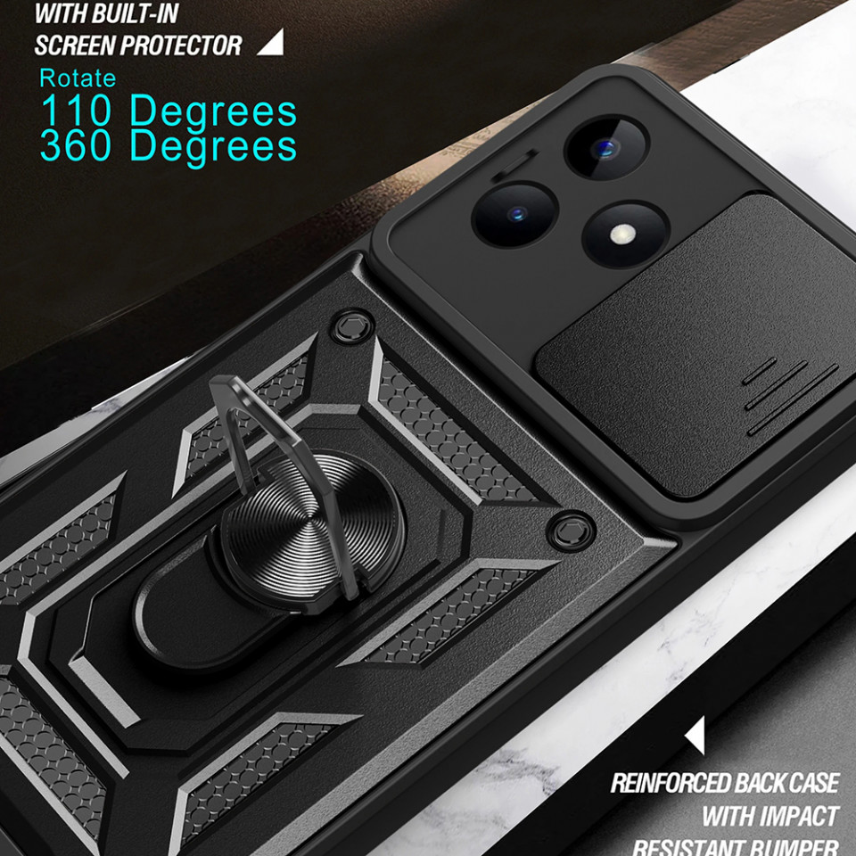 Husa Realme C53 cu inel magnetic, Techsuit CamShield - Negru - 2 | YEO