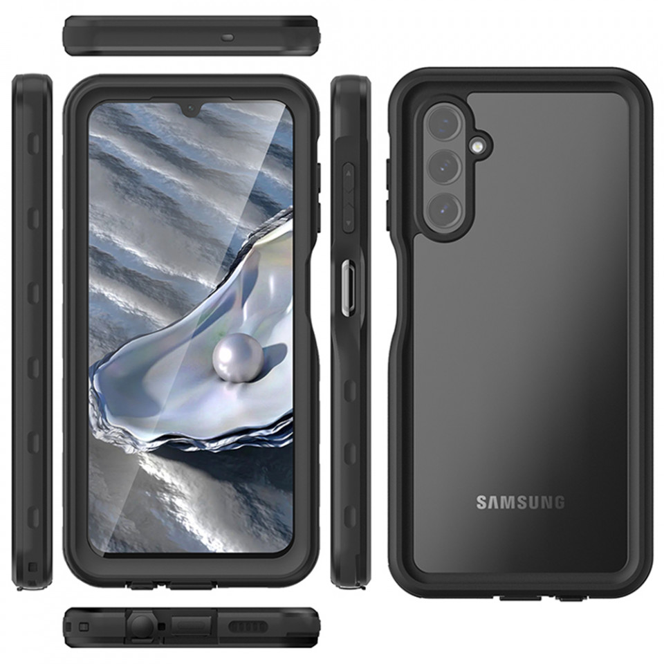 Husa Samsung Galaxy A14 5G / Galaxy A14 4G rezistenta la apa, Waterproof IP68, ShellBox - Negru - 1 | YEO