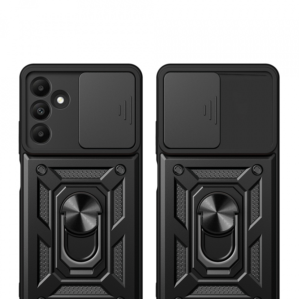 Husa Samsung Galaxy A15 4G / Galaxy A15 5G cu inel magnetic si protectie camera Skyddar CamShield - Albastru - 2 | YEO