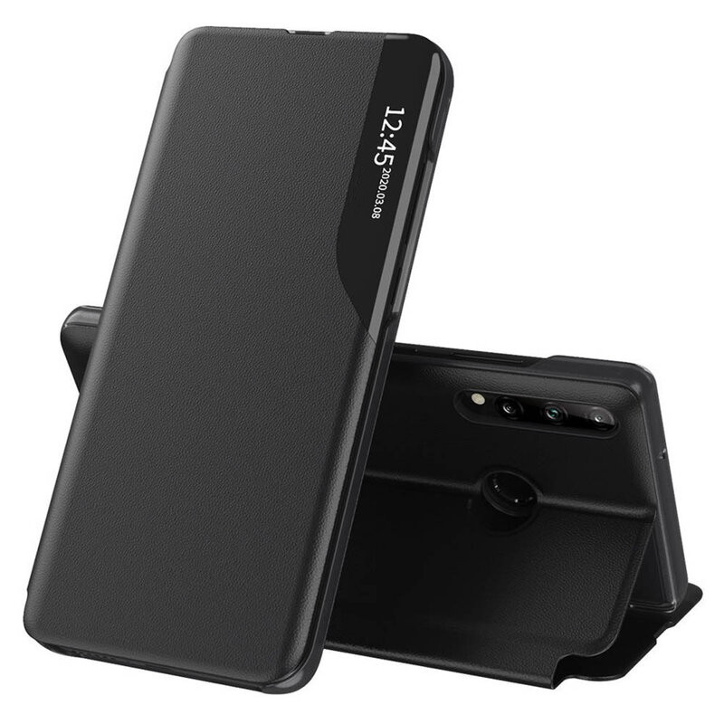 Husa Samsung Galaxy A20s tip carte, Techsuit eFold - Negru