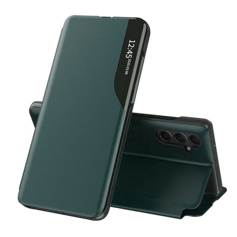 Husa Samsung Galaxy A25 5G tip carte, Skyddar Eco View Leather - Verde