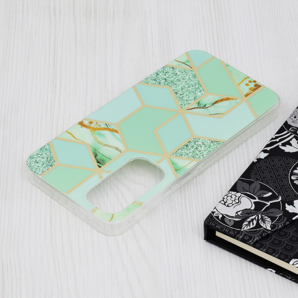 Husa Samsung Galaxy A35 5G din silicon, Techsuit Marble - Green Hex - 3 | YEO