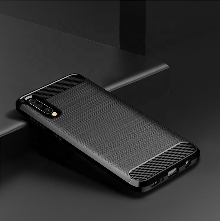 Husa Samsung Galaxy A50 / A50s / A30s din silicon, Slim, cu textura Fibra Carbon - Negru - 1 | YEO