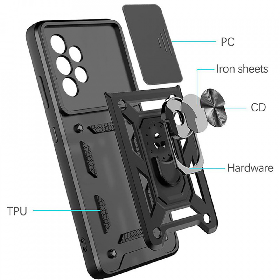 Husa Samsung Galaxy A52 5G / Galaxy A52 4G / Galaxy A52s 5G cu inel magnetic si protectie camera Skyddar CamShield - Mint - 2 | YEO