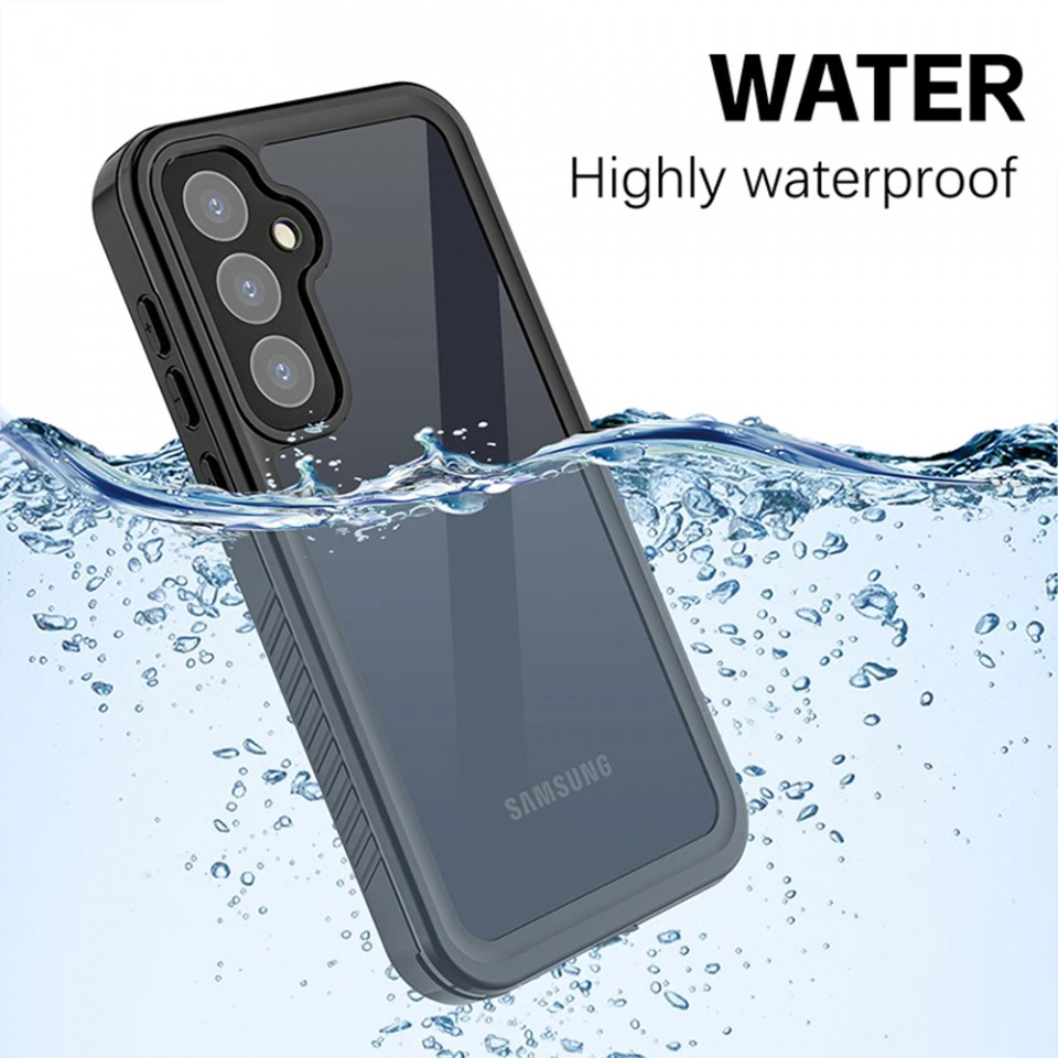 Husa Samsung Galaxy A55 5G rezistenta la apa, Waterproof IP68, ShellBox - Negru - 2 | YEO