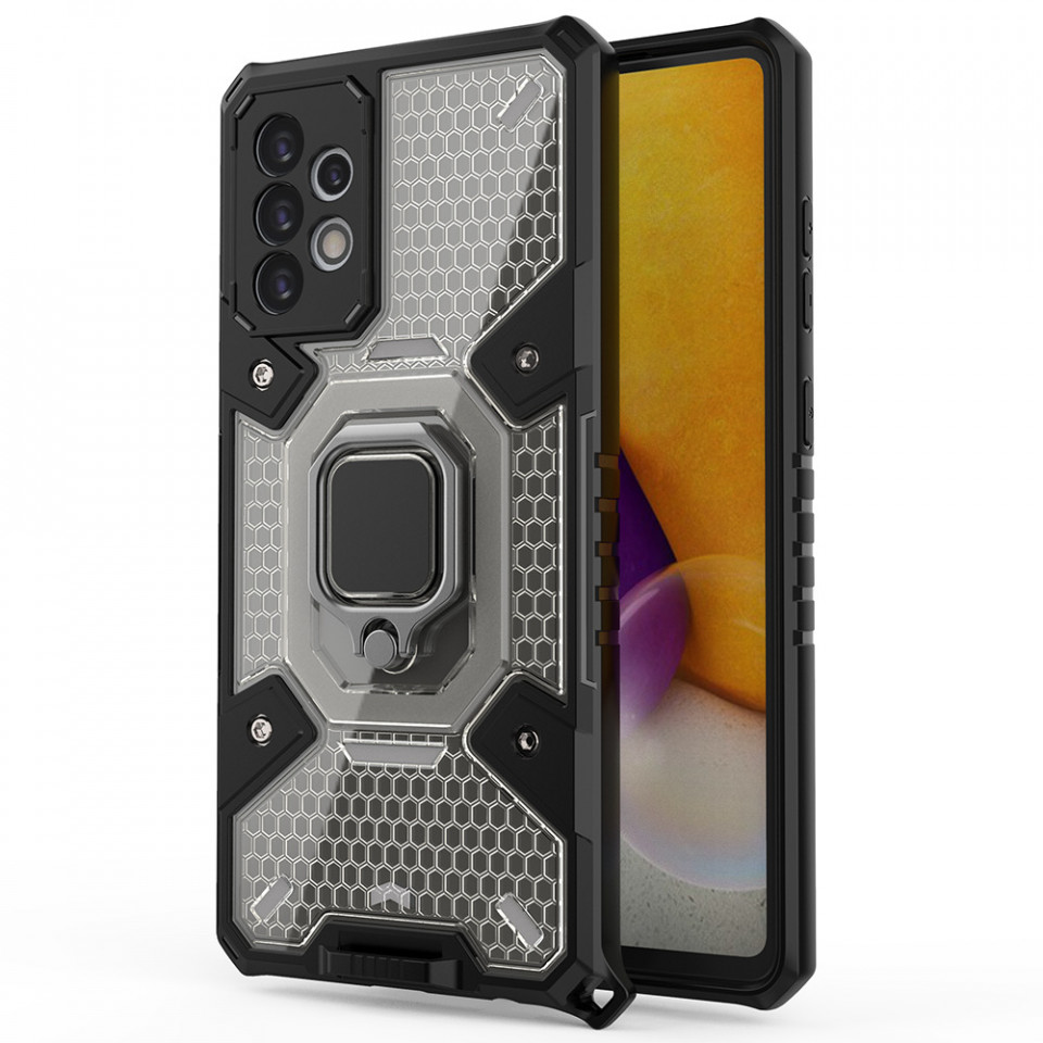 Husa Samsung Galaxy A72 5G cu inel, Techsuit Honeycomb - Negru