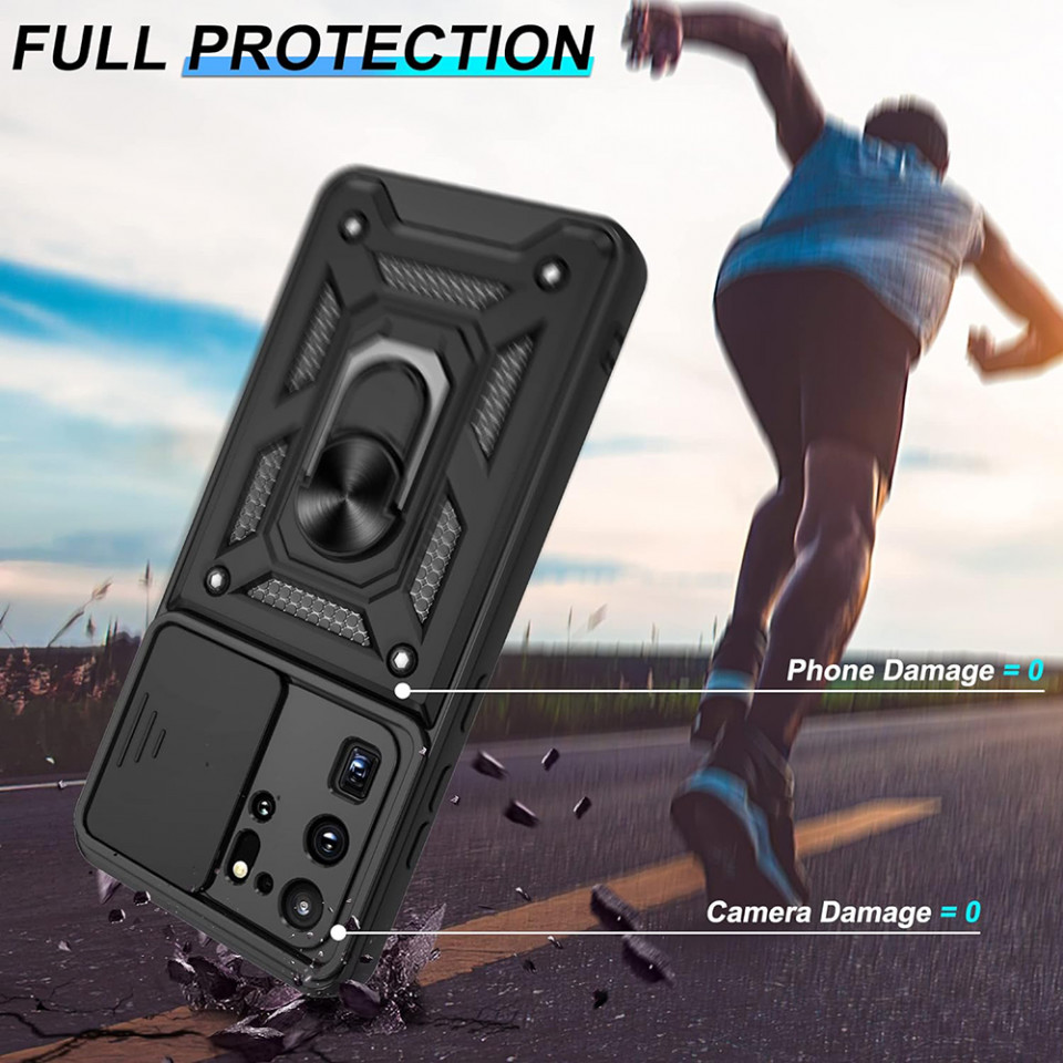 Husa Samsung Galaxy S20 Ultra cu inel magnetic, Techsuit CamShield - Negru - 1 | YEO