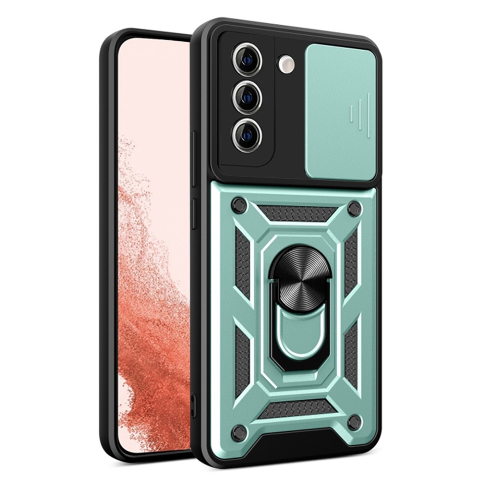 Husa Samsung Galaxy S22 Plus 5G cu inel magnetic si protectie camera Skyddar CamShield - Mint