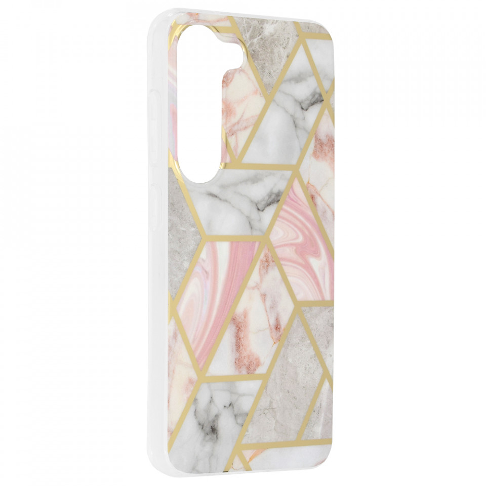 Husa Samsung Galaxy S23 Marble Series, Techsuit - Pink Hex - 1 | YEO