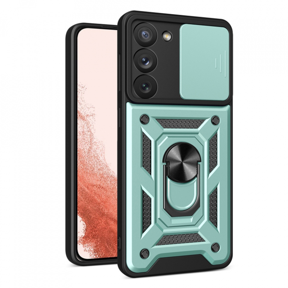 Husa Samsung Galaxy S23 Plus cu inel magnetic si protectie camera Skyddar CamShield - Mint