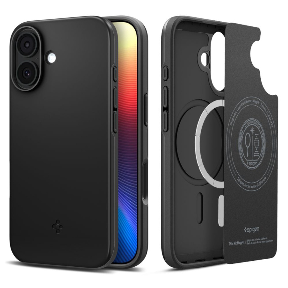 Husa slim iPhone 17, Spigen Thin Fit - Negru