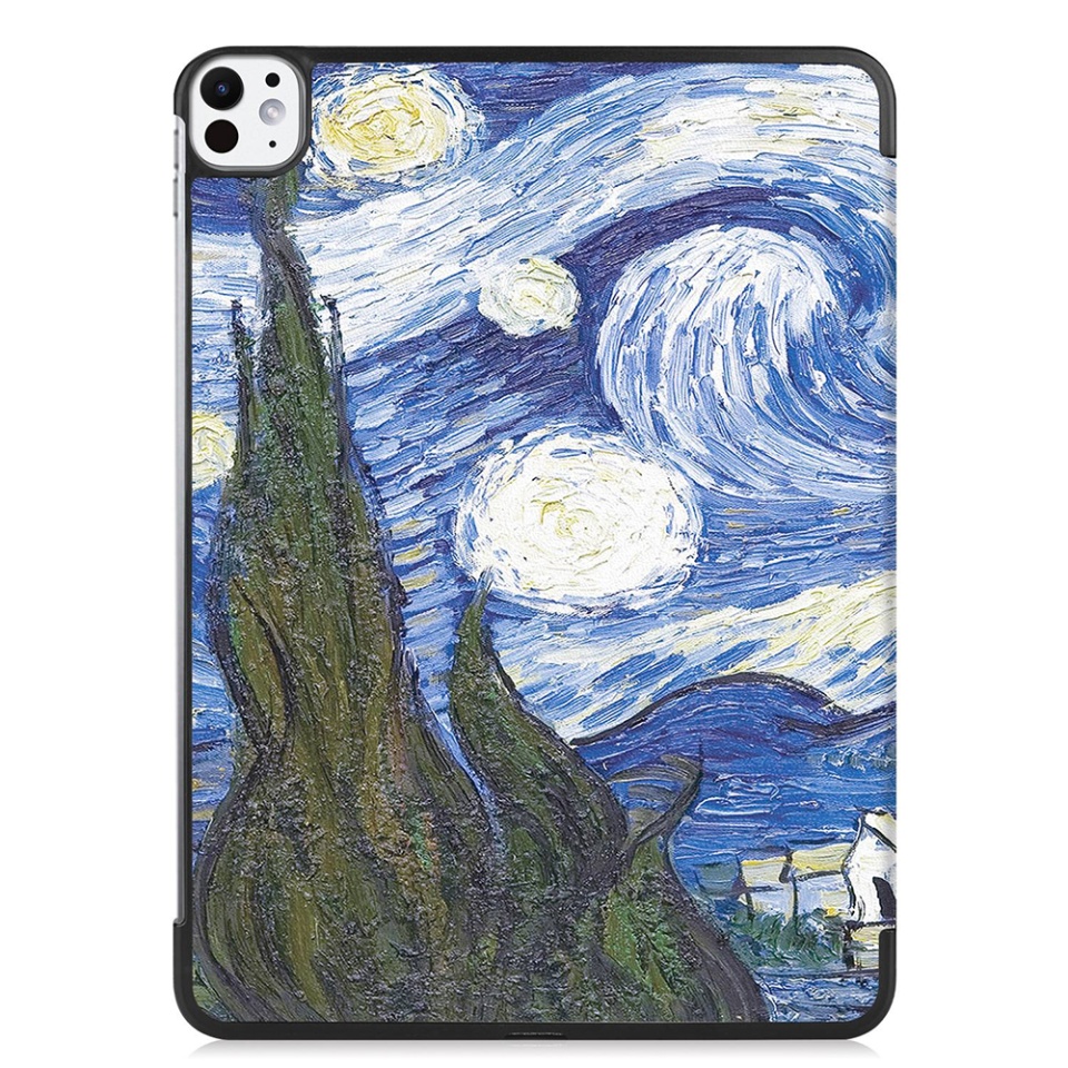 Husa tableta pentru iPad Pro 11 (2024), SKYDDAR INNOVATION, cu suport Multi-Unghi si functie Sleep/Wake, FoldPro, Starry night, set cu sticker - 2 | YEO