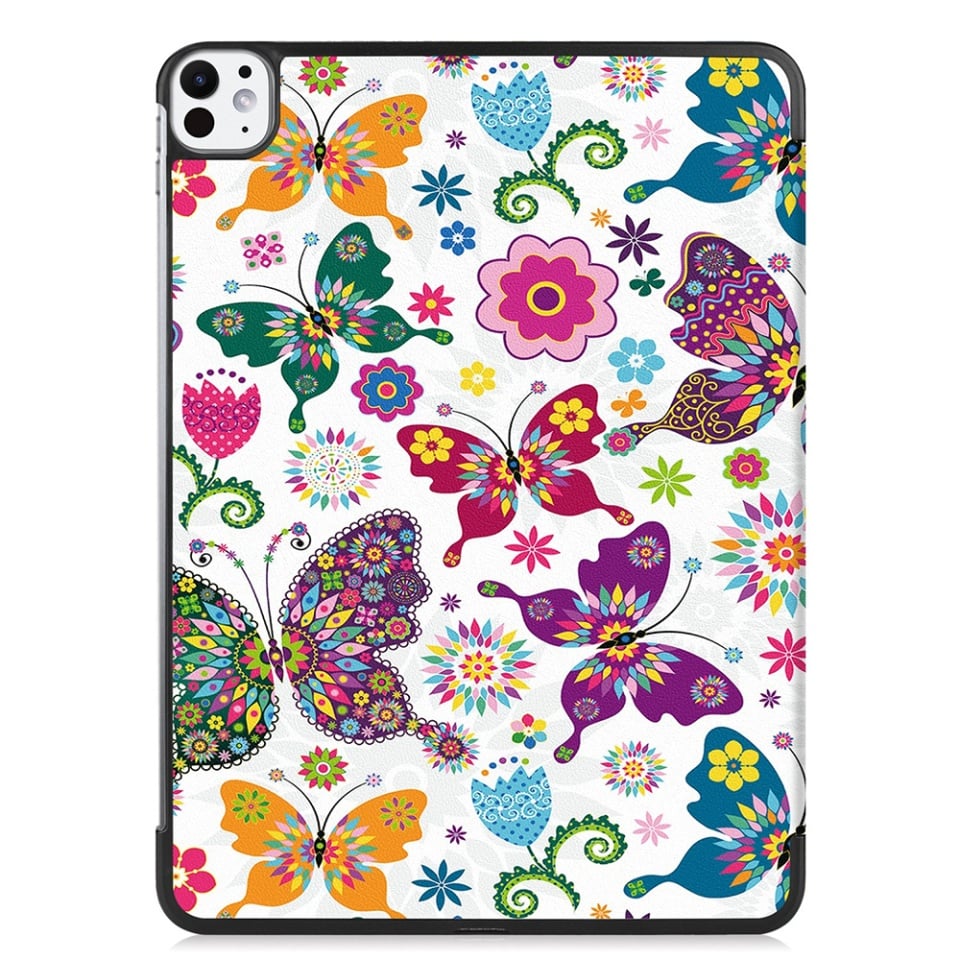 Husa tableta pentru iPad Pro 11 (2024), SKYDDAR INNOVATION, cu suport Multi-Unghi si functie Sleep/Wake, FoldPro, Butterfly, set cu sticker - 2 | YEO