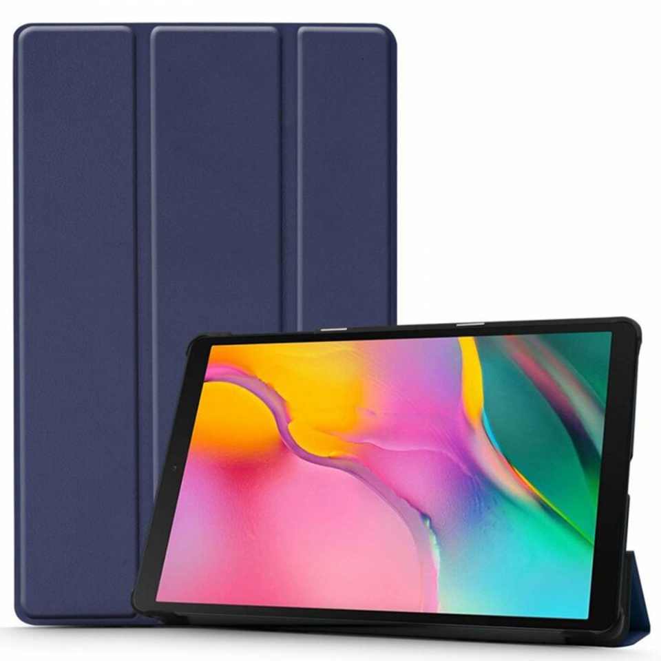 Husa tableta pentru Samsung Galaxy Tab A 10.1 2019 T510, SKYDDAR INNOVATION, cu suport Multi-Unghi si functie Sleep/Wake, FoldPro, Albastru, set cu sticker - 1 | YEO