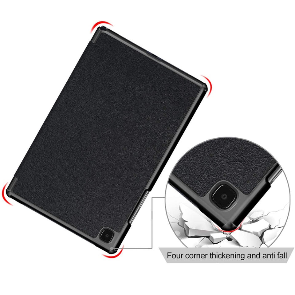 Husa tableta pentru Samsung Galaxy Tab A7 10.4 2020 T500/T505, SKYDDAR INNOVATION, cu suport Multi-Unghi si functie Sleep/Wake, FoldPro, Negru, set cu sticker - 1 | YEO