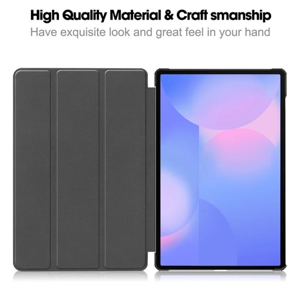 Husa tableta pentru Samsung Galaxy Tab S10 FE Plus, SKYDDAR INNOVATION, cu suport Multi-Unghi si functie Sleep/Wake, FoldPro, Negru, set cu sticker - 2 | YEO