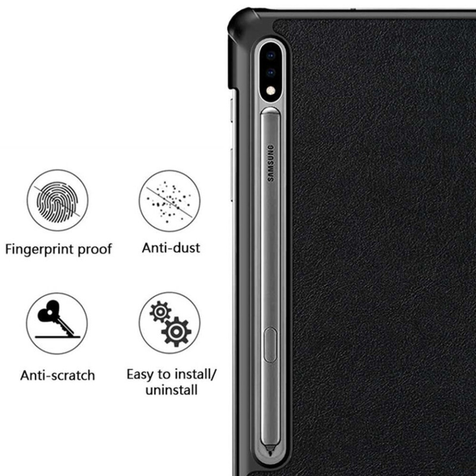Husa tableta pentru Samsung Galaxy Tab S7 / S8, SKYDDAR INNOVATION, cu suport Multi-Unghi si functie Sleep/Wake, FoldPro, Albastru, set cu sticker - 2 | YEO