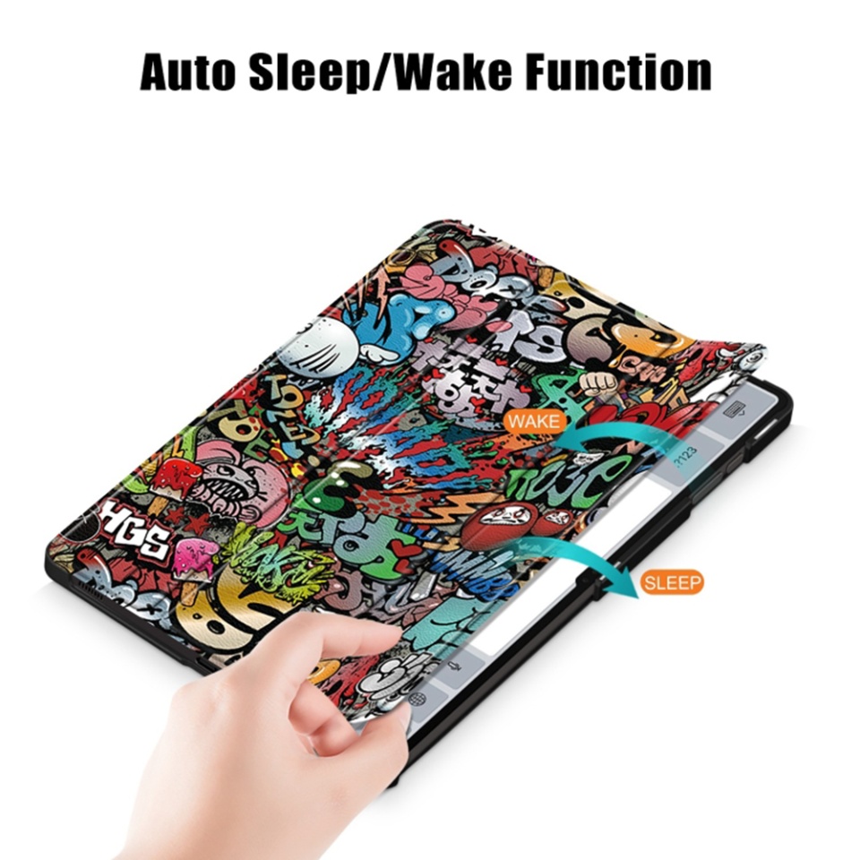 Husa tableta pentru Samsung Galaxy Tab S8 Ultra, SKYDDAR INNOVATION, cu suport Multi-Unghi si functie Sleep/Wake, FoldPro, Urban vibe, set cu sticker - 3 | YEO