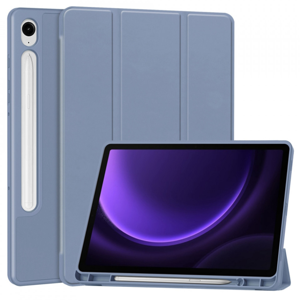 Husa tableta pentru Samsung Galaxy Tab S9 FE cu suport 2 Unghiuri și functie Sleep/Wake, SKDR OfficeMate - Mov