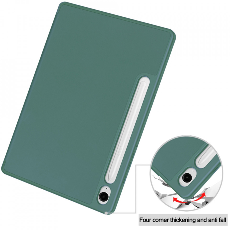 Husa tableta pentru Samsung Galaxy Tab S9 FE cu suport 2 Unghiuri și functie Sleep/Wake, SKDR OfficeMate - Verde inchis - 3 | YEO