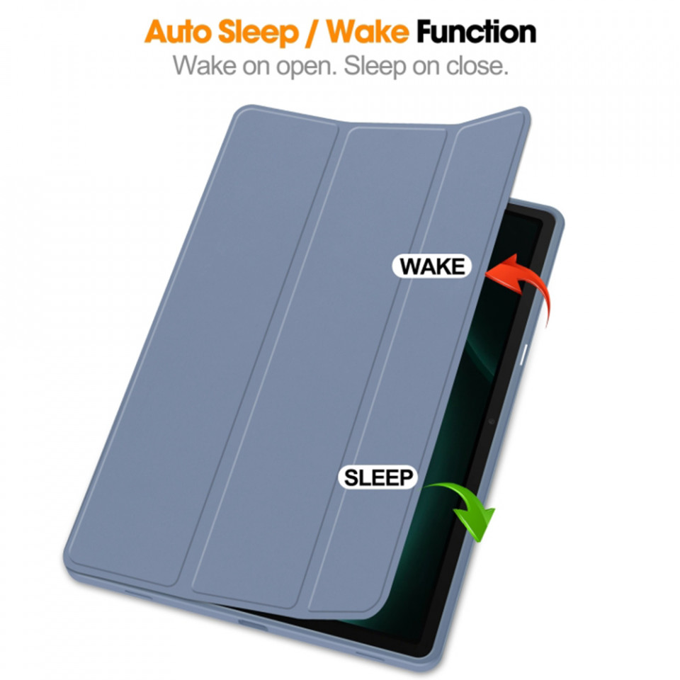 Husa tableta pentru Samsung Galaxy Tab S9 FE Plus cu suport 2 Unghiuri și functie Sleep/Wake, SKDR OfficeMate - Mov - 2 | YEO