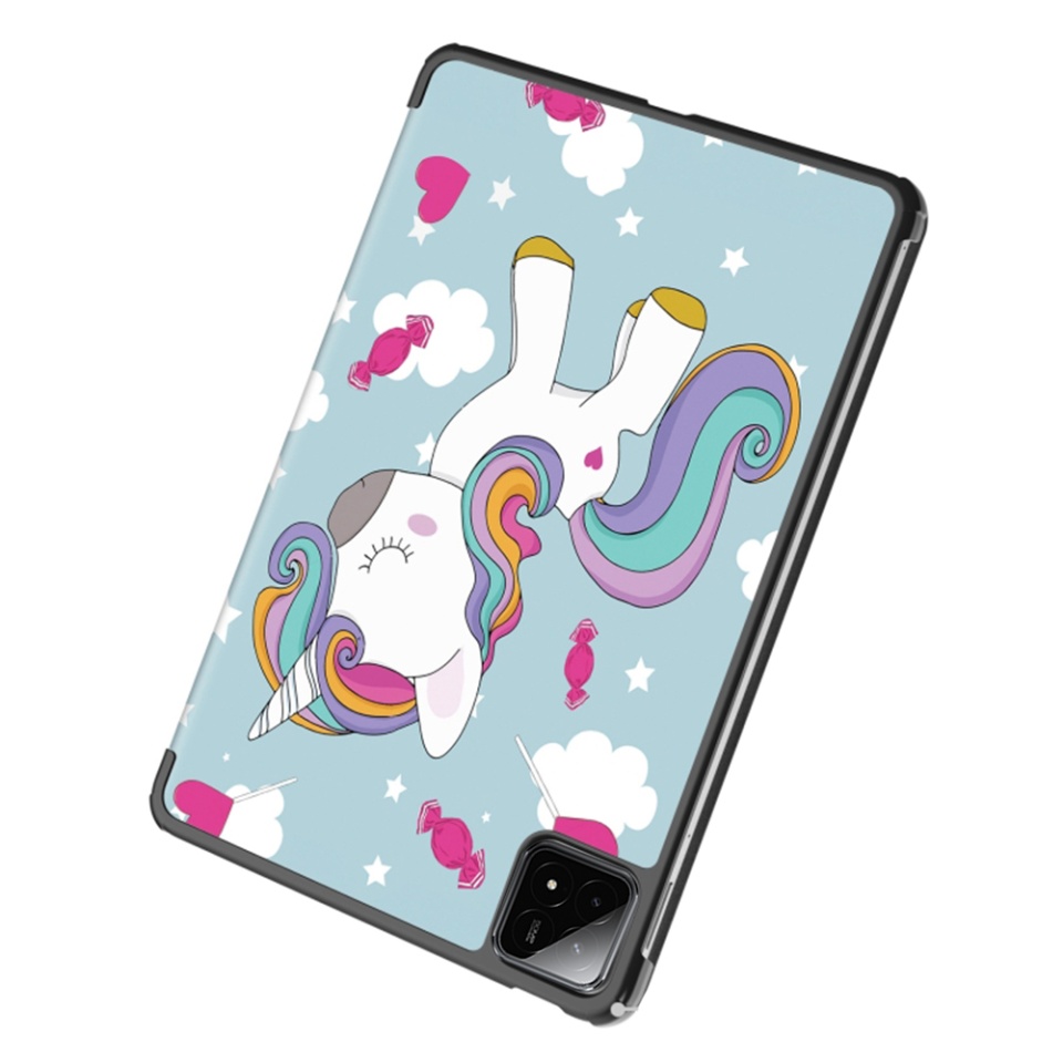 Husa tableta pentru Xiaomi Pad 6S Pro 12.4, SKYDDAR INNOVATION, cu suport Multi-Unghi si functie Sleep/Wake, FoldPro, Unicorn, set cu sticker - 2 | YEO