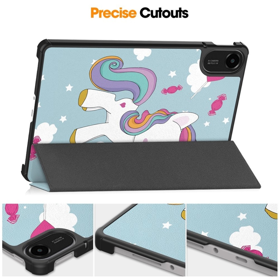 Husa tableta pentru Xiaomi Redmi Pad 2, SKYDDAR INNOVATION, cu suport Multi-Unghi si functie Sleep/Wake, FoldPro, Unicorn, set cu sticker - 3 | YEO