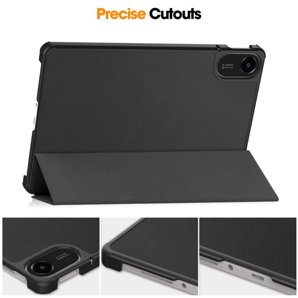 Husa tableta pentru Xiaomi Redmi Pad 2, SKYDDAR INNOVATION, cu suport Multi-Unghi si functie Sleep/Wake, FoldPro, Rosu, set cu sticker - 3 | YEO