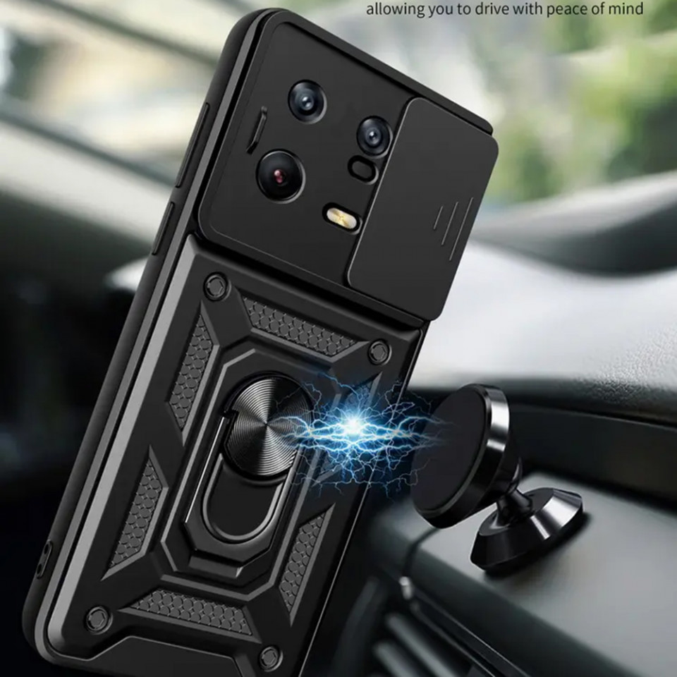 Husa Xiaomi 13 Pro cu inel magnetic, Techsuit CamShield - Negru - 3 | YEO