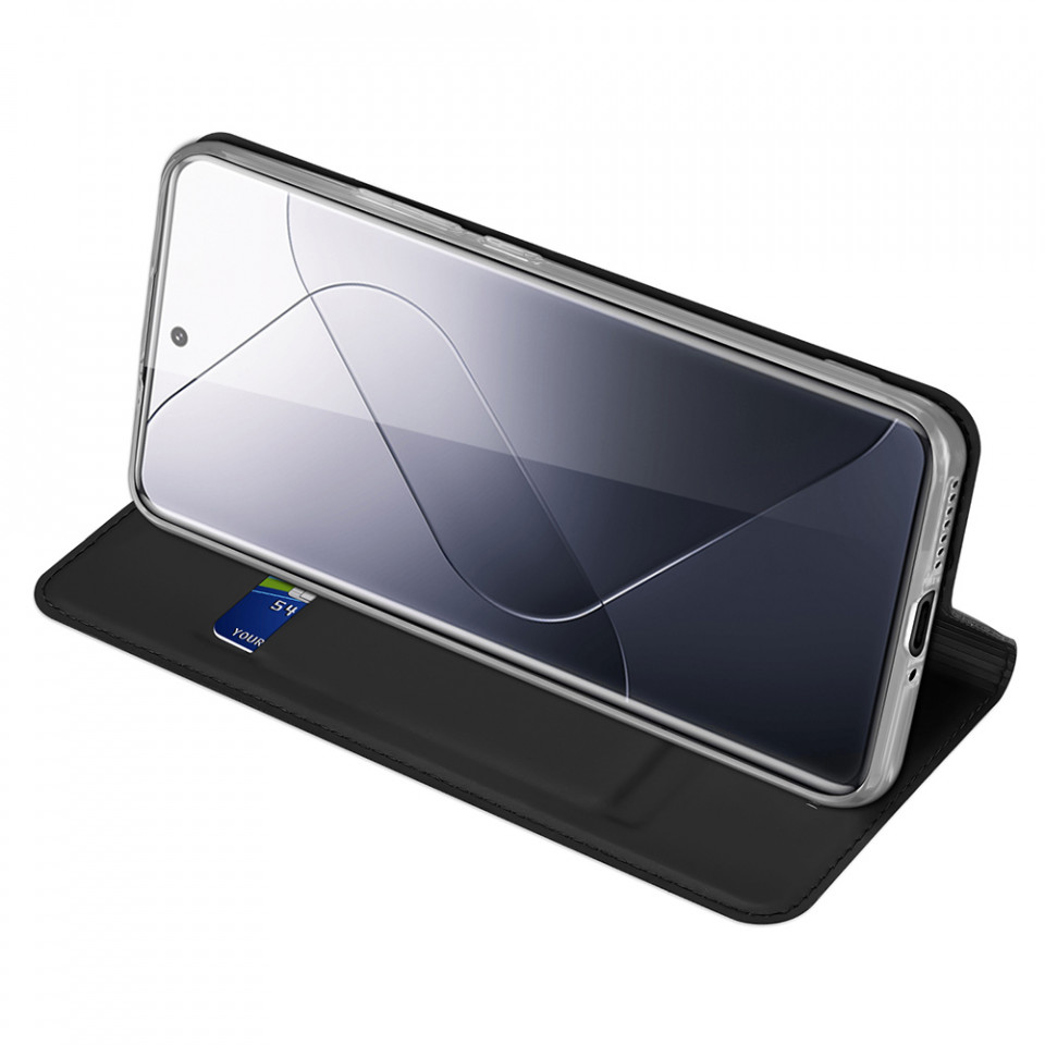 Husa Xiaomi 14 Pro tip carte magnetica, Skin Pro Dux Ducis - Negru - 2 | YEO