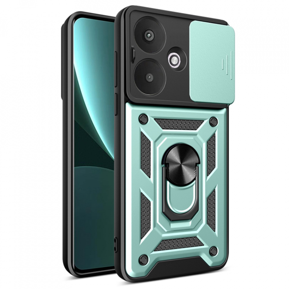 Husa Xiaomi Redmi 13C 5G / Poco M6 cu inel magnetic si protectie camera Skyddar CamShield - Mint