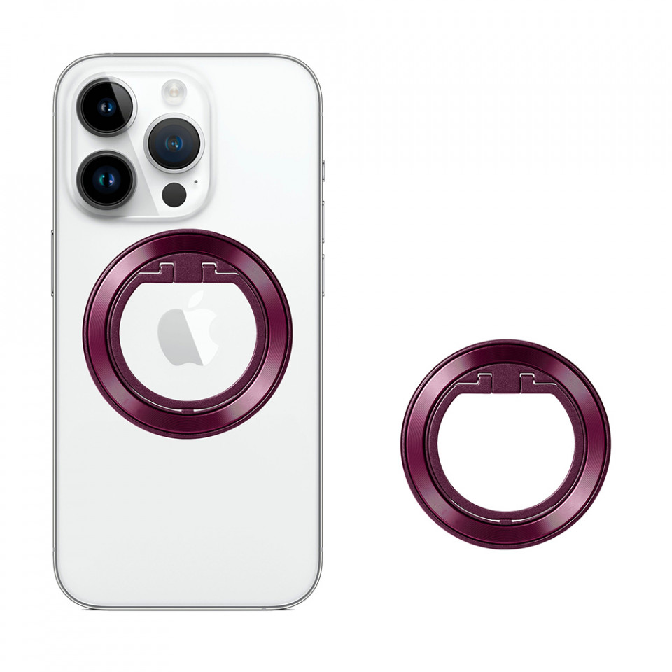 Inel rotativ MagSafe 360° pentru iPhone 12/13/14/15 Pro & Pro Max si huse cu MagSafe - Bordo