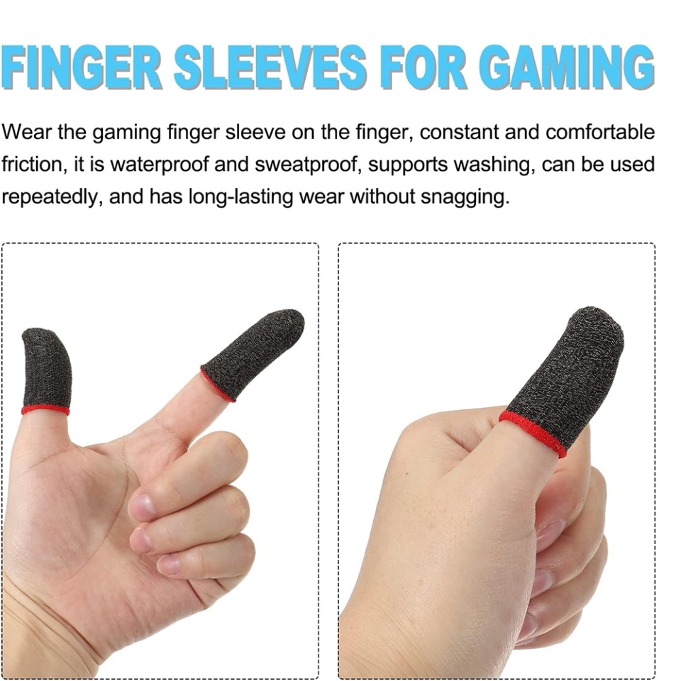 Mansoane Degete pentru Gaming, Profesionale, de Telefon si Tableta, SKDR HyperFlex FS3 - Negru Rosu - 2 | YEO