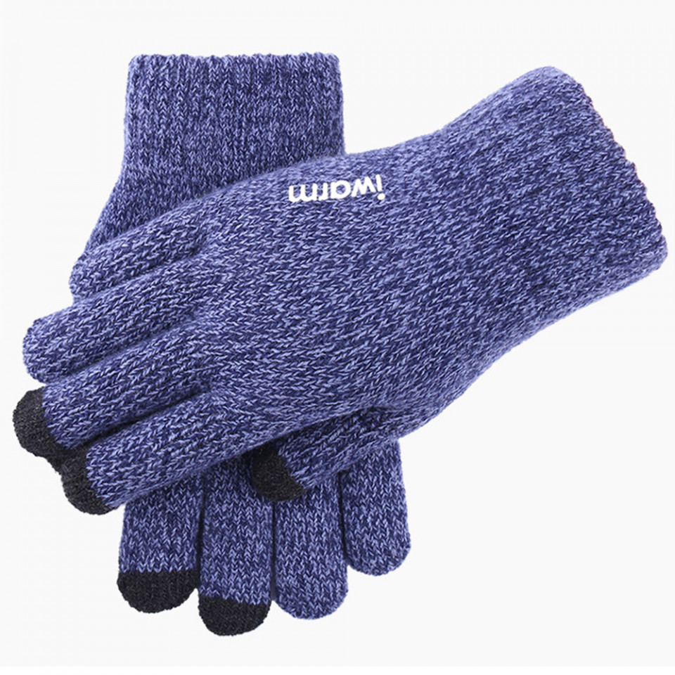 Manusi Tocuhscreen din lana, unisex, iWarm ST0005 - Albastru - 1 | YEO